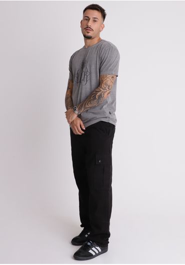 Calça de sarja cargo