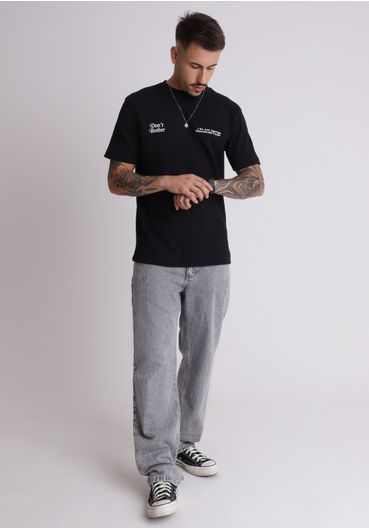 Camiseta texturizada estampa don't bother