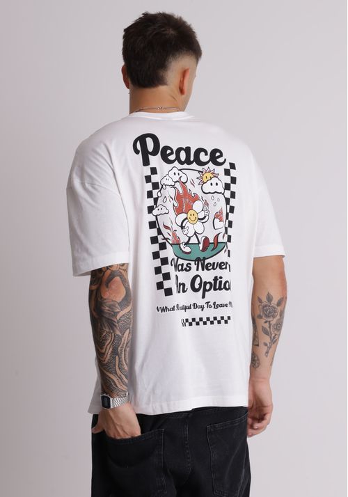 Camiseta oversized estampa peace