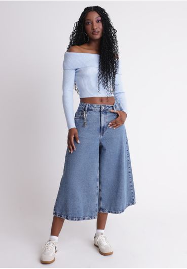 Blusa manga longa ombro a ombro