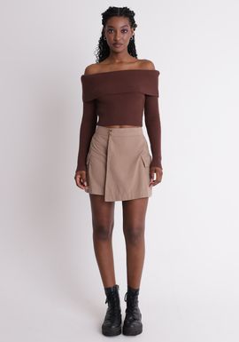 Blusa manga longa ombro a ombro
