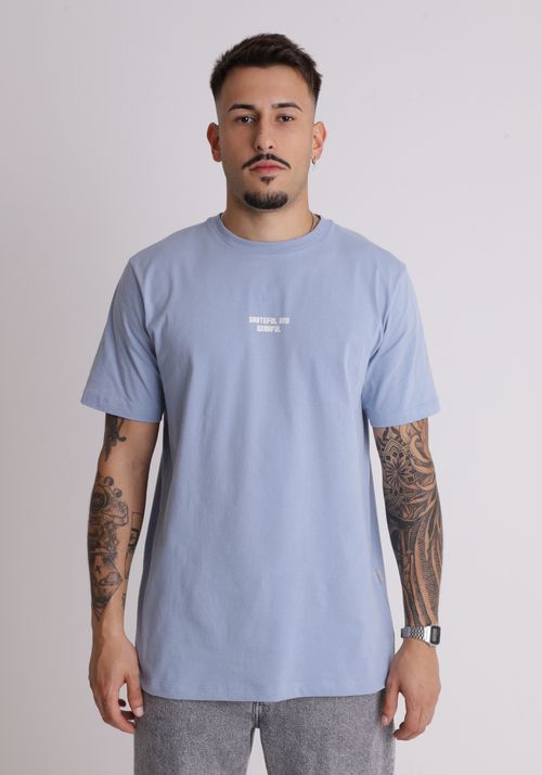 Camiseta em algodão estampa grateful and wishful