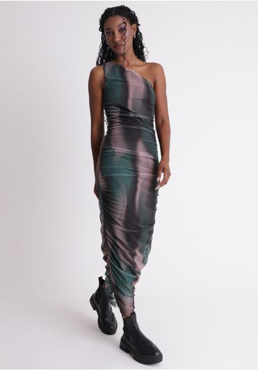 Vestido ombro só estampado