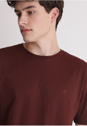 Camiseta regular marrom com logo