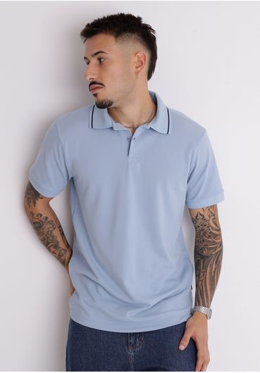 Camiseta polo com detalhes azul marinho