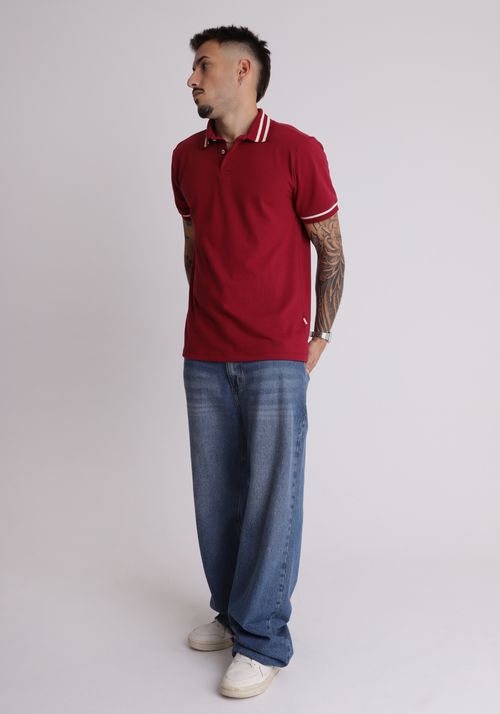 Camiseta polo com detalhes off white