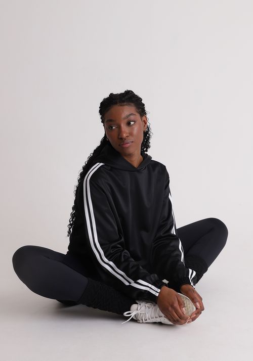 Moletom Cropped Amplo com Cava Deslocada