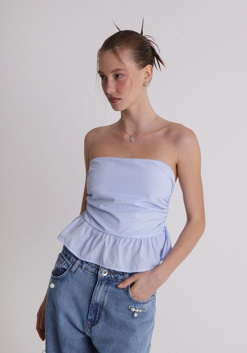 Blusa peplum listrada