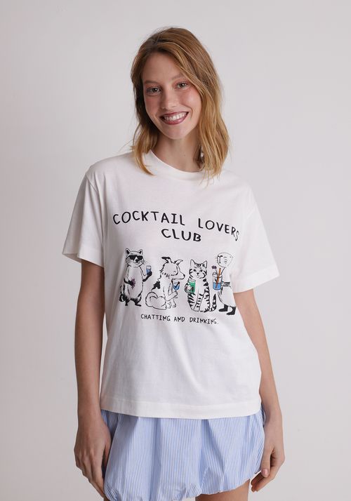 Camiseta estampada cocktail lover