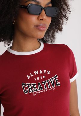 Camiseta baby look estampada creative