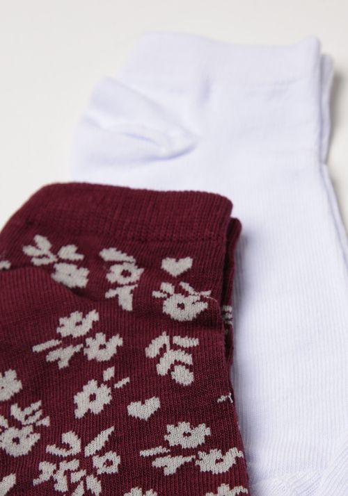 Kit meia sapatilha estampada flores