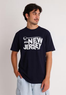 Camiseta em Algodão Estampa New Jersey