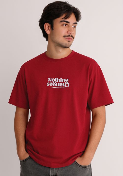 Camiseta em algodão estampa nothing changes