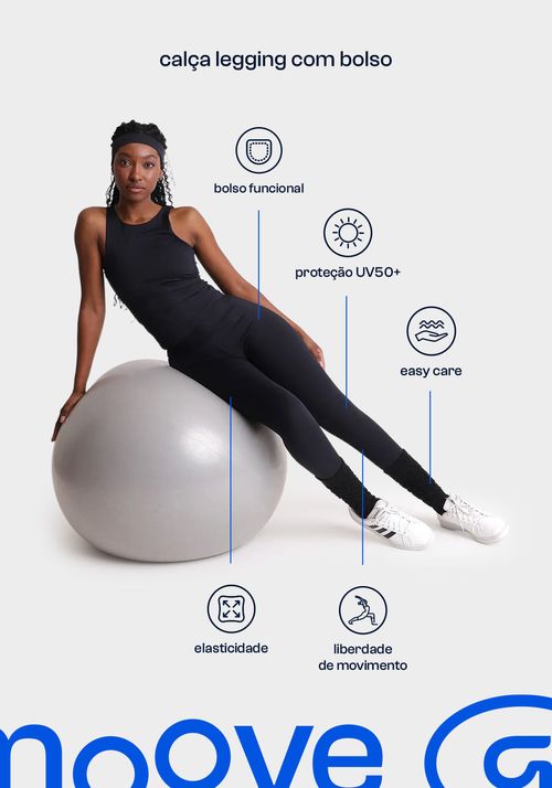 Calça legging com bolso no cós costas moove