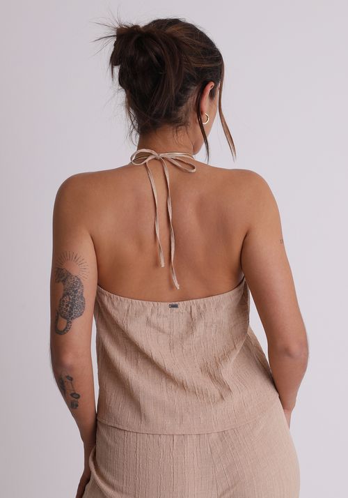 Blusa texturizada com amarrações