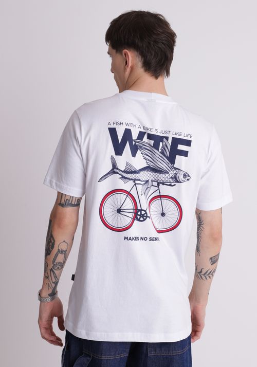 Camiseta em algodão estampa makes no sense