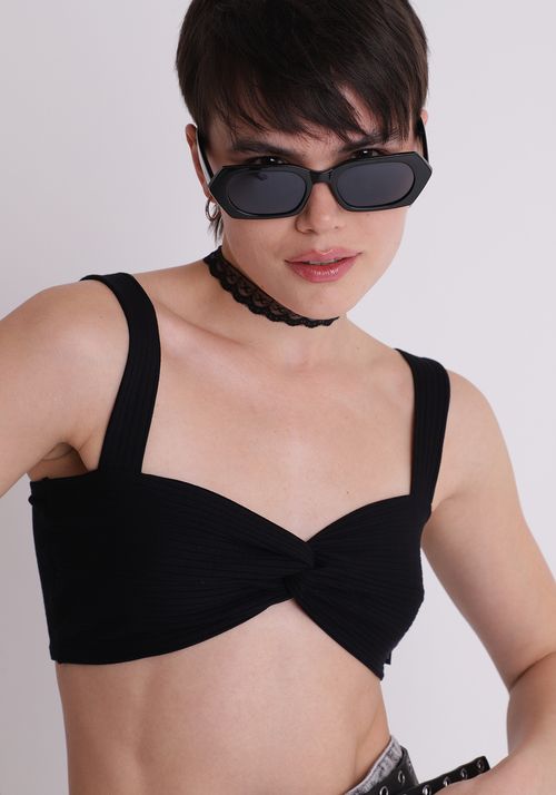 Blusa top com decote transpassado