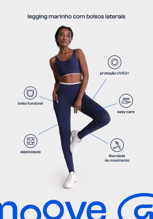 Calça legging com bolsos laterais moove
