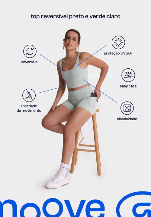 Blusa cropped reversível moove