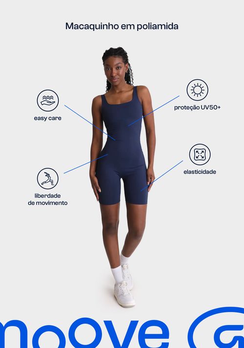 Macaquinho em poliamida alça larga moove