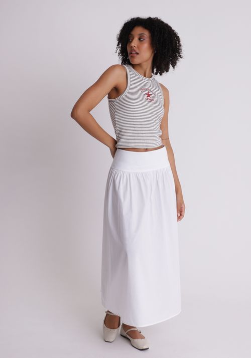 Regata listrada com bordado