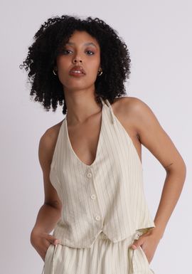 Colete frente única risca de giz