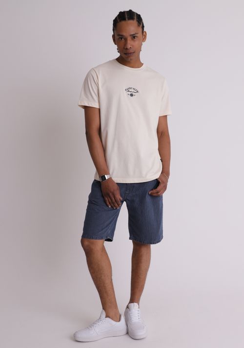 Bermuda jeans risca de giz