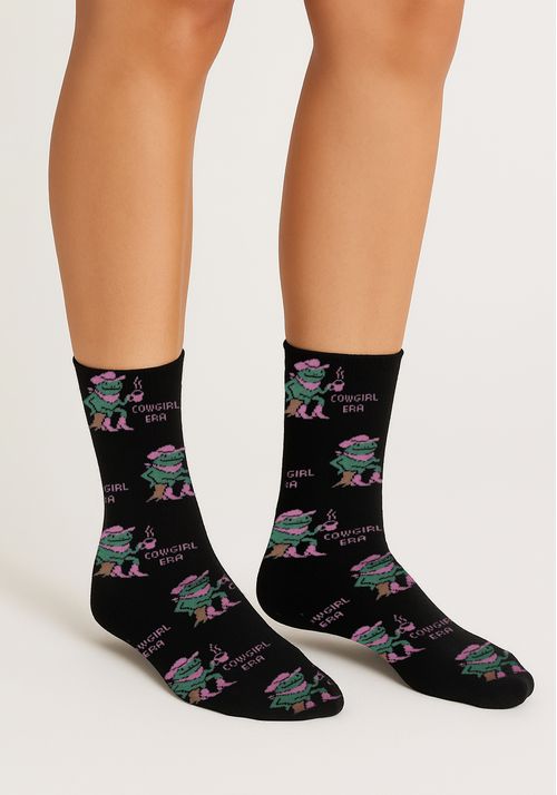 Meia cano alto sapo cowgirl