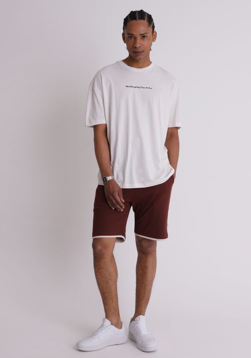 Bermuda marrom texturizada conjunto