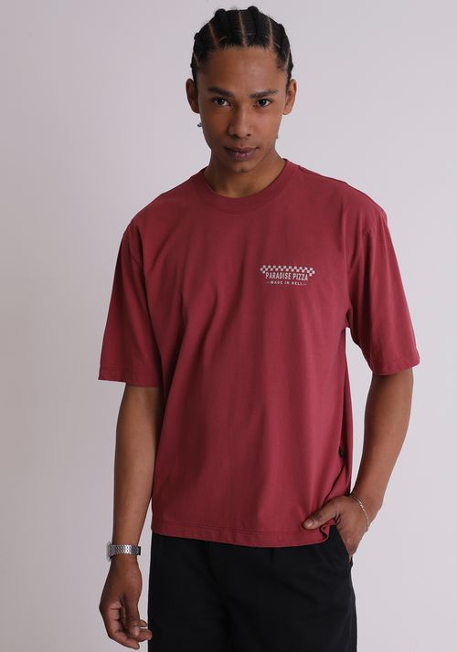 Camiseta em algodão estampa paradise pizza