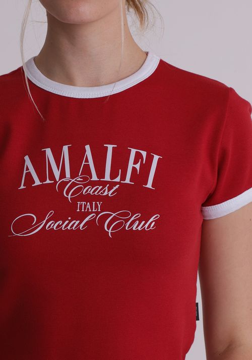 Camiseta baby look estampa amalfi