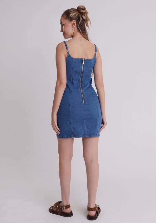 Vestido Jeans curto e ajustado