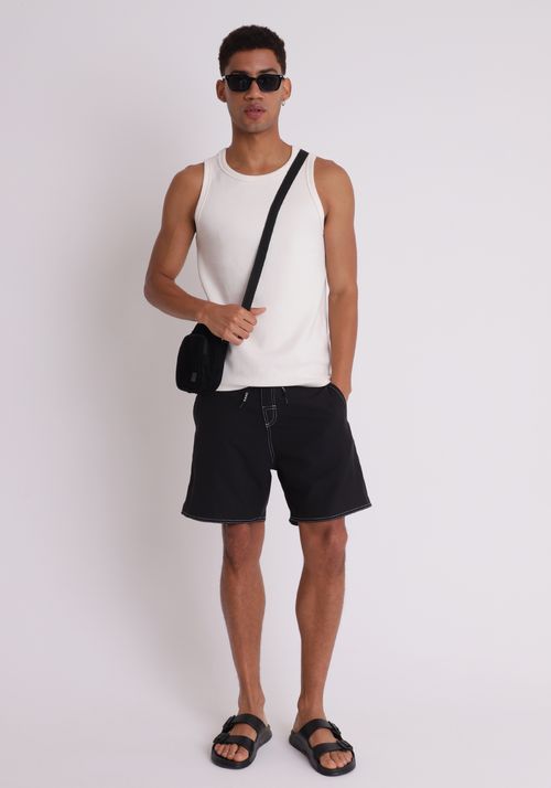 Bermuda água preto com amarração