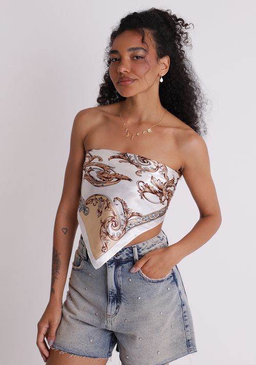 Lenço estampado arabescos