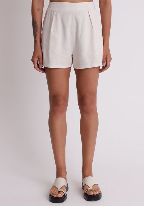 Short linho com fenda