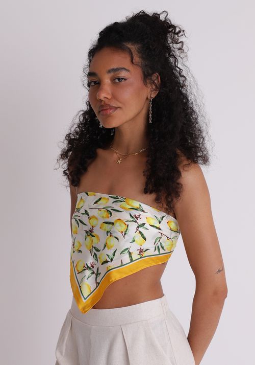 Lenço estampado limões
