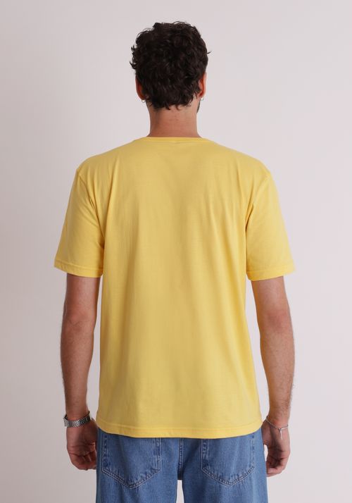 Camiseta básica gola redonda amarela