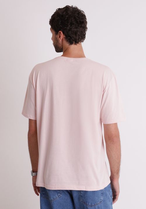 Camiseta básica gola redonda rosa lótus