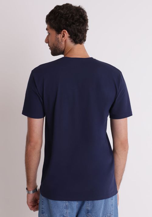 Camiseta básica cotton azul marinho