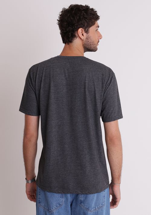 Camiseta básica gola redonda mescla chumbo