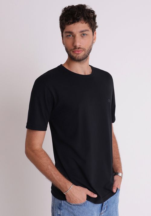 Camiseta básica gola redonda preta