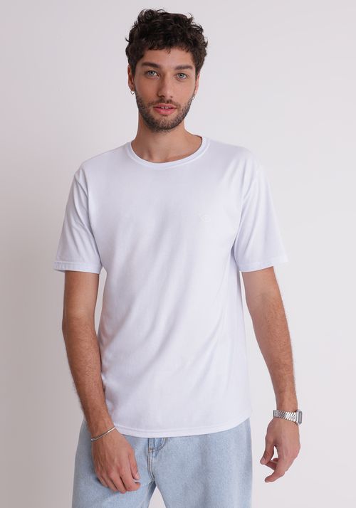 Camiseta básica gola redonda branca