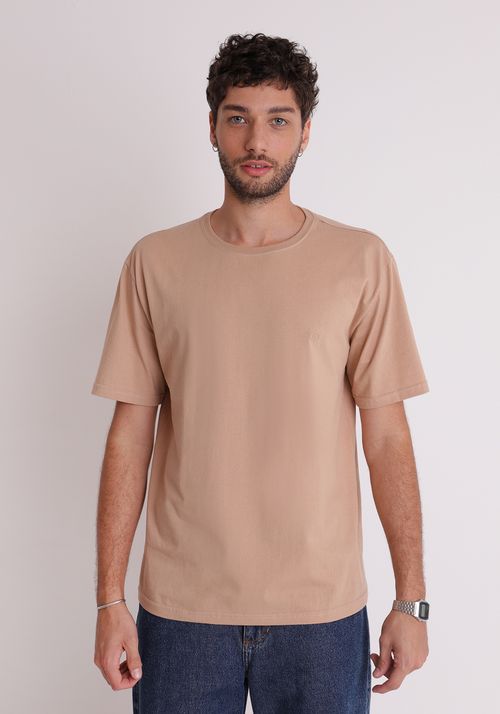 Camiseta básica gola redonda natural