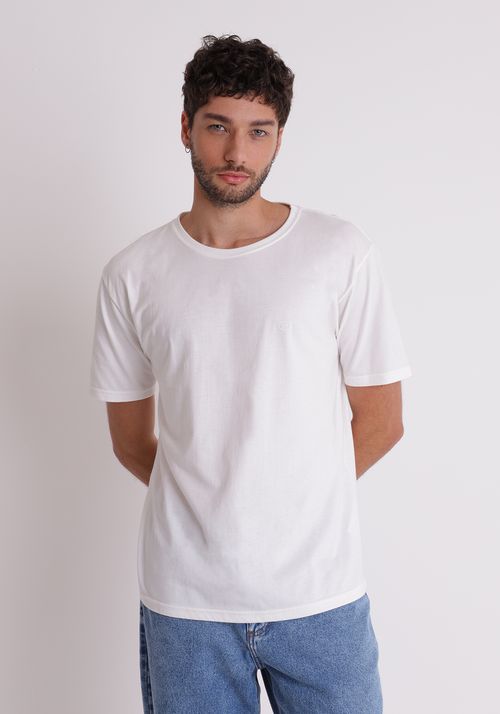 Camiseta básica gola redonda off white