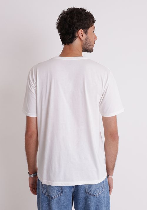 Camiseta básica gola redonda off white