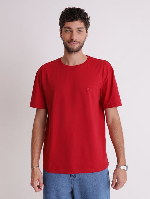 Camiseta básica gola redonda vermelha