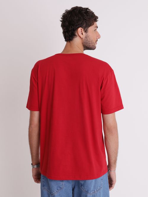 Camiseta básica gola redonda vermelha