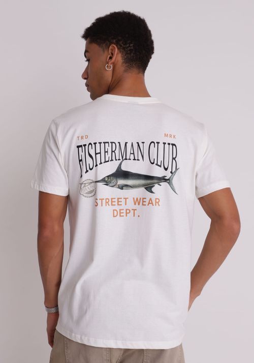 Camiseta em algodão estampa fisherman club