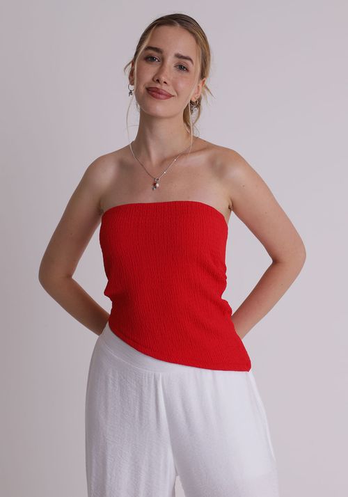 Blusa sem alça assimétrica