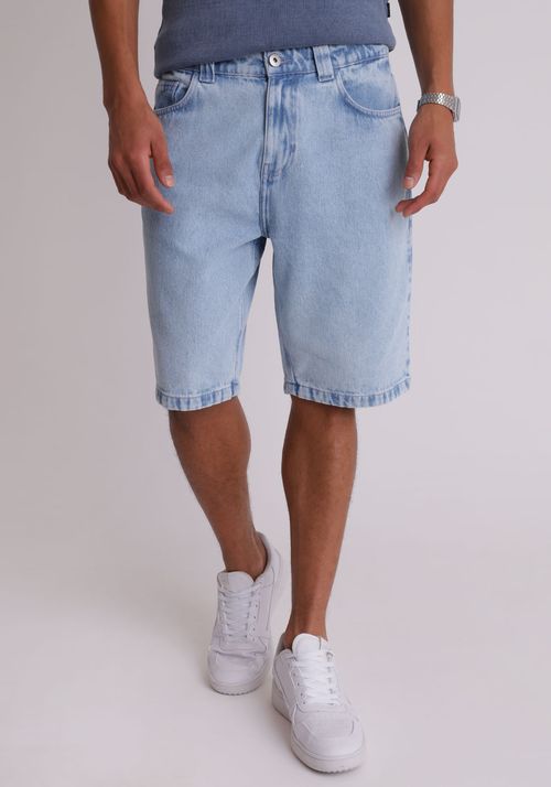 Bermuda jeans regular azul claro
